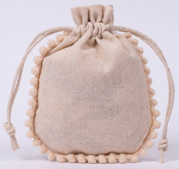Round Pompom Cotton Pouches | Custom Gift Bags | Wholesale Packaging - Image 4