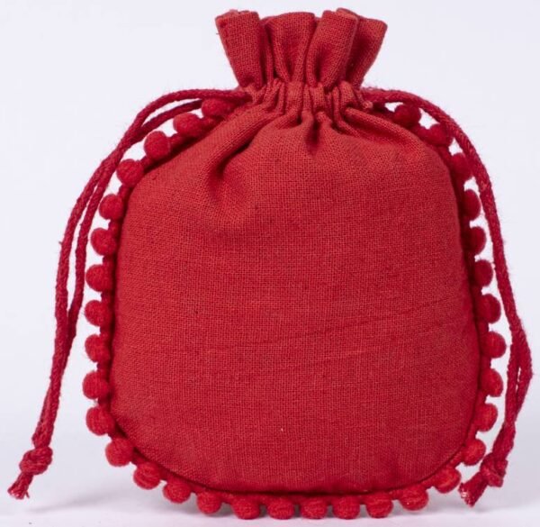 Round Pompom Cotton Pouches | Custom Gift Bags | Wholesale Packaging - Image 7