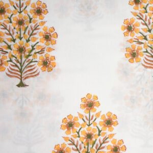 Wholesale Cotton Fabric with Hand Block Printed Floral Design