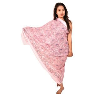 Traditional Block Printed Sarong | Pink Paisley Paradise Beach Scarf