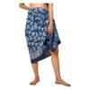 Mediterranean Leaf Block Print Sarong | Indigo Blue Resort Wrap Scarf - Image 3