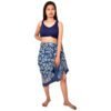 Mediterranean Leaf Block Print Sarong | Indigo Blue Resort Wrap Scarf - Image 2